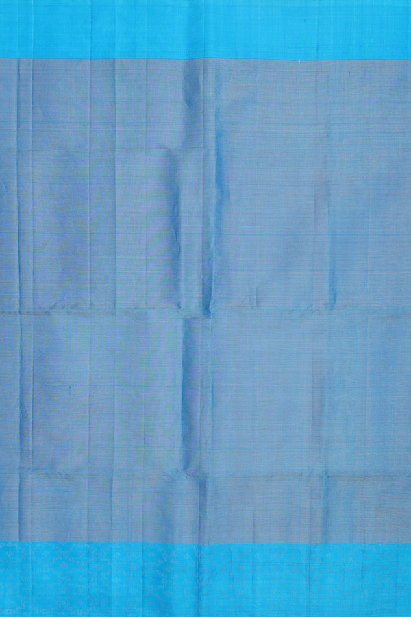 Soft Silk Saree In Tissue Blue With Zari Border