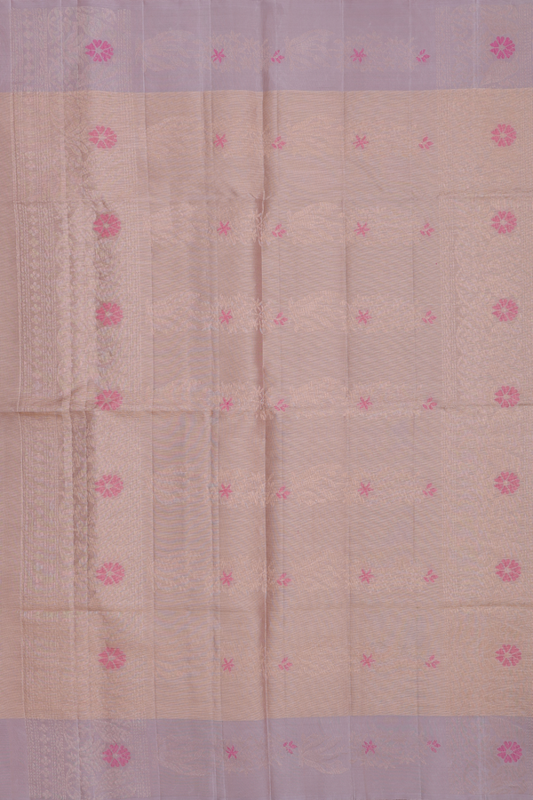 Soft Silk Saree In Tissue Light Brown With Zari Border