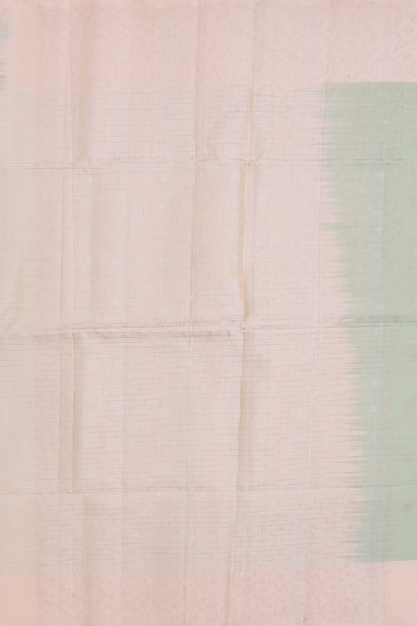 Soft Silk Saree In Light Green With Stripes Design