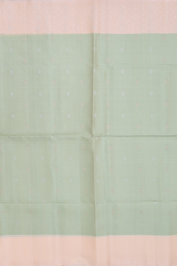 Soft Silk Saree In Light Green With Stripes Design