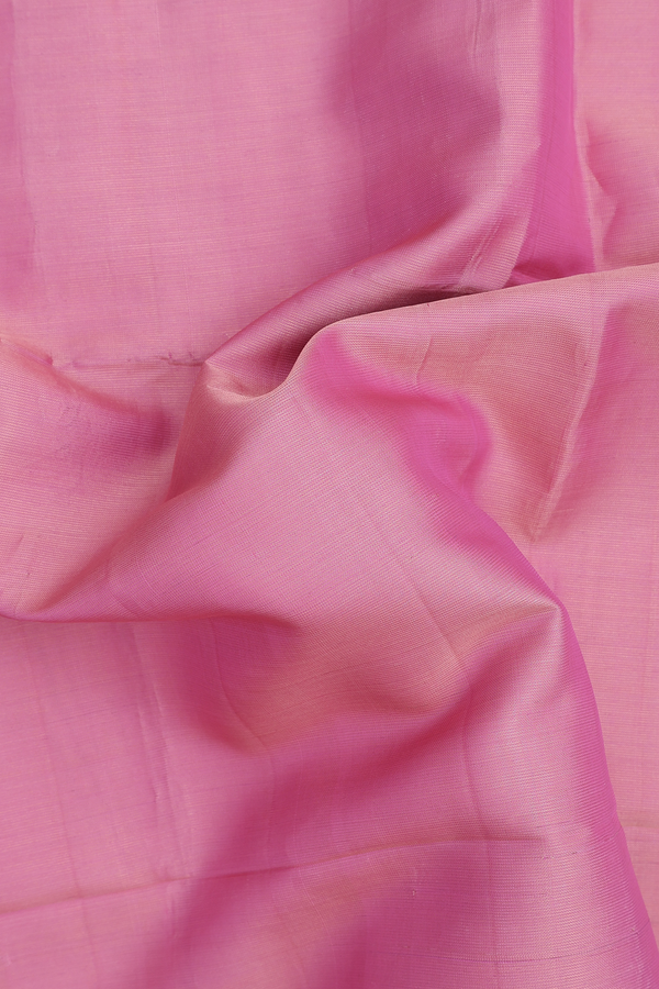 Soft Silk Saree In Tissue Pink With Floral Border