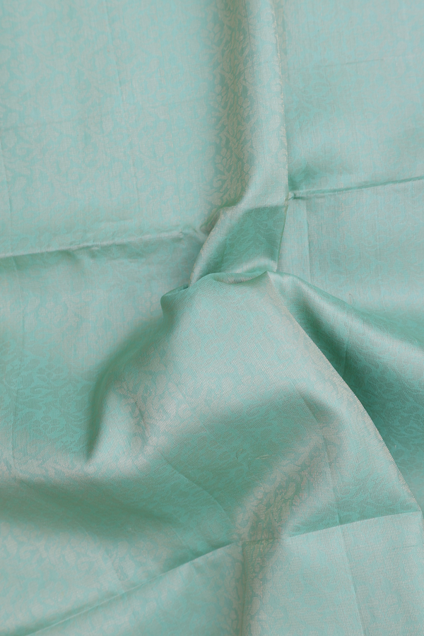 Soft Silk Saree In Mint Green With Brocade Design