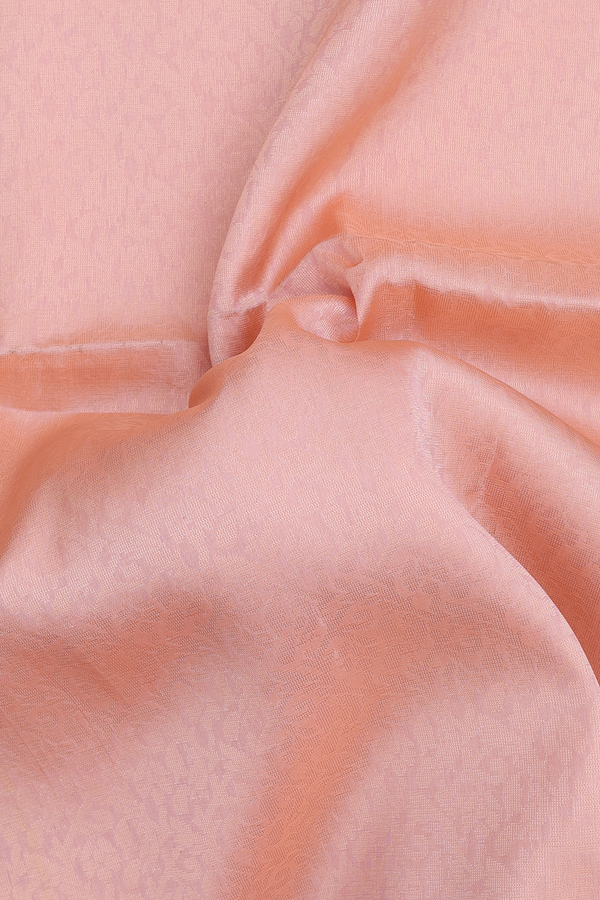 Soft Silk Saree In Light Orange With Brocade Design