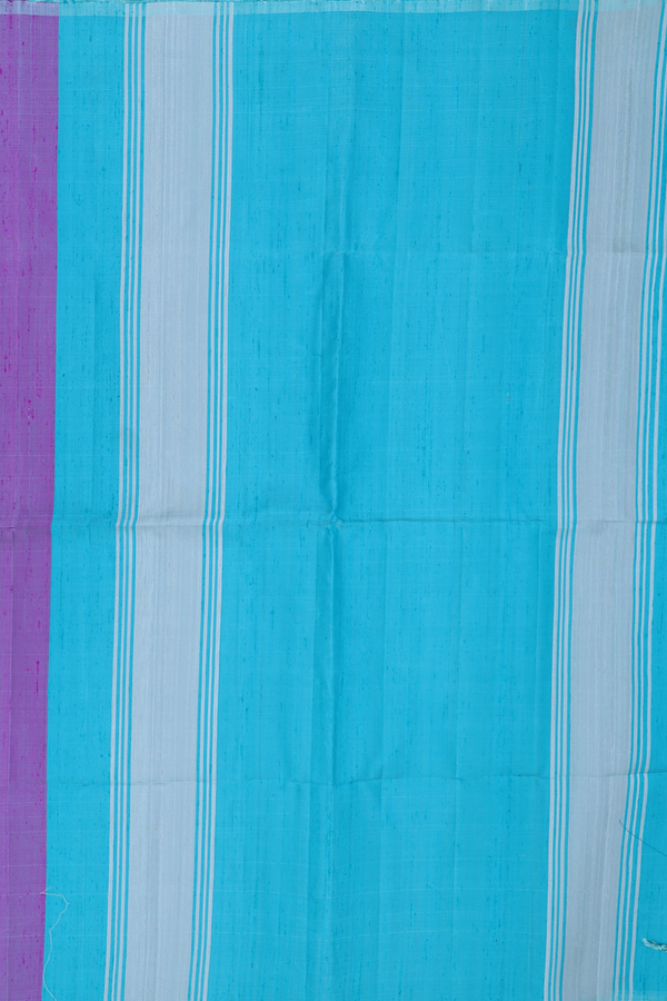 Raw Silk Saree In Multicolor With Stripes Design