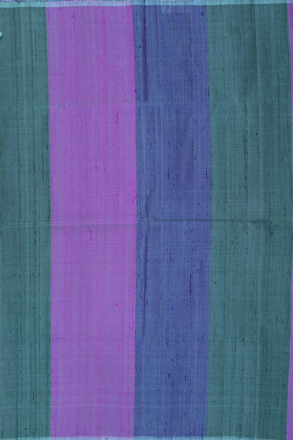 Raw Silk Saree In Multicolor With Stripes Design