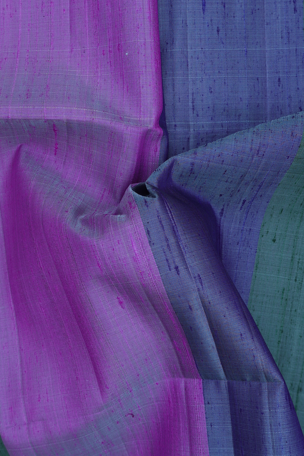 Raw Silk Saree In Multicolor With Stripes Design