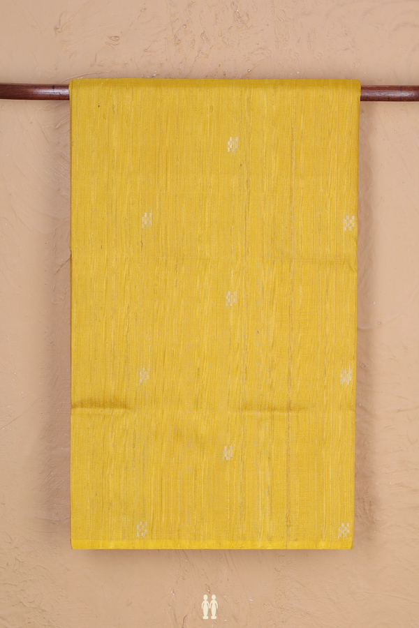 Raw Silk Saree In Yellow With Zari Buttas