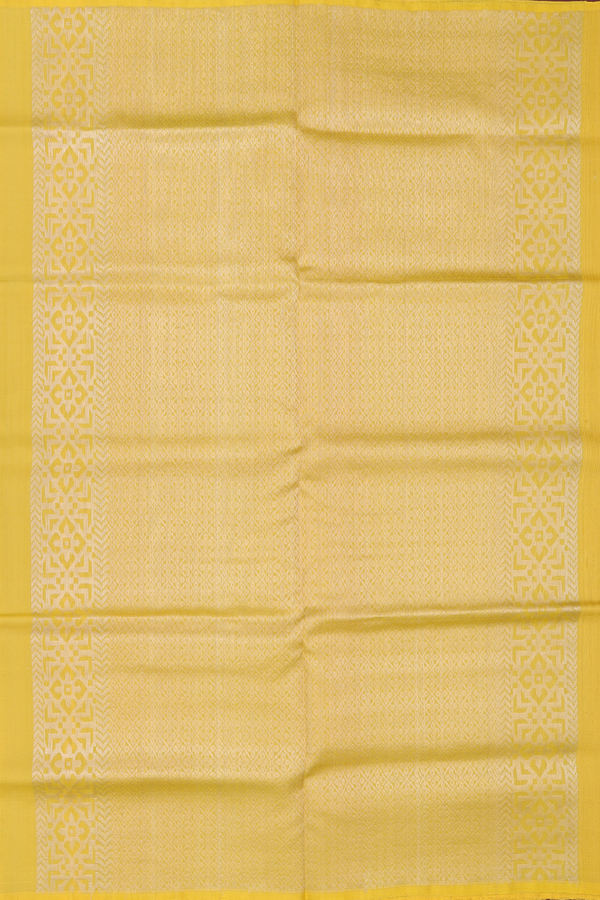 Raw Silk Saree In Yellow With Zari Buttas