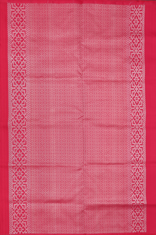Raw Silk Saree In Red With Zari Buttas