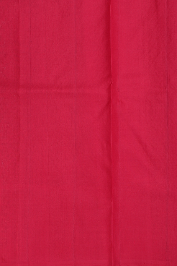 Raw Silk Saree In Red With Zari Buttas