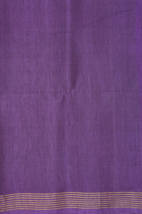 Linen Saree In Dusty Purple With Zari Buttas