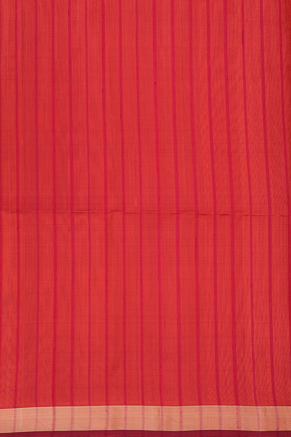 Soft Silk Saree In Spiced Orange With Stripes Design