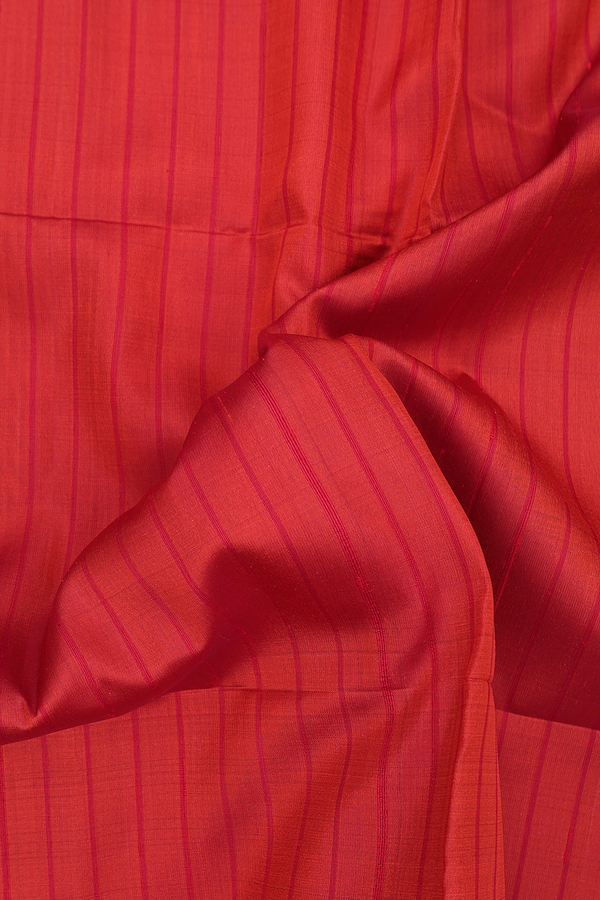 Soft Silk Saree In Spiced Orange With Stripes Design