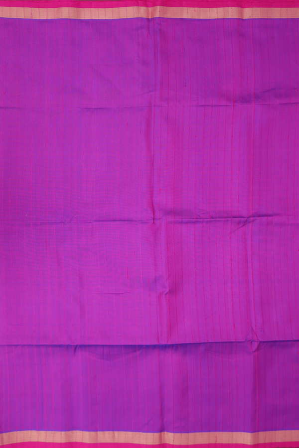 Soft Silk Saree In Purple With Self Stripes Design