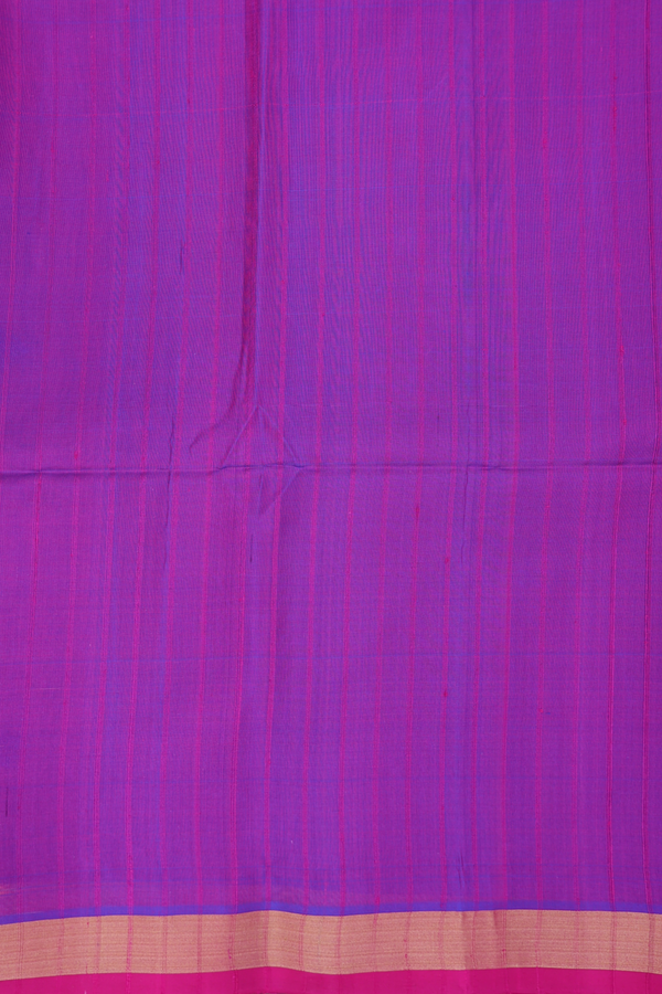 Soft Silk Saree In Purple With Self Stripes Design