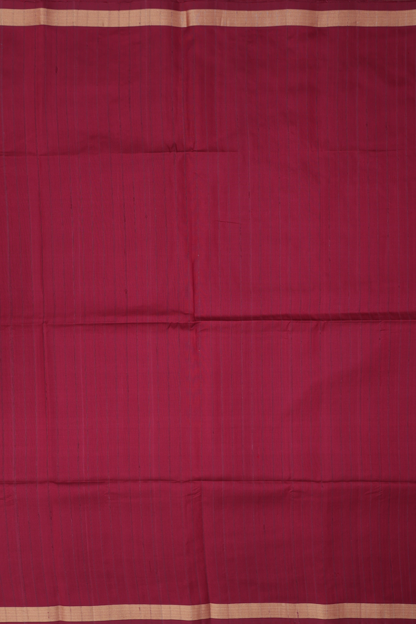 Soft Silk Saree In Maroon With Self Stripes Design