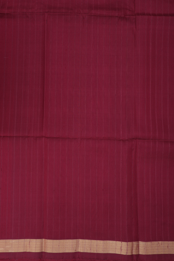 Soft Silk Saree In Maroon With Self Stripes Design