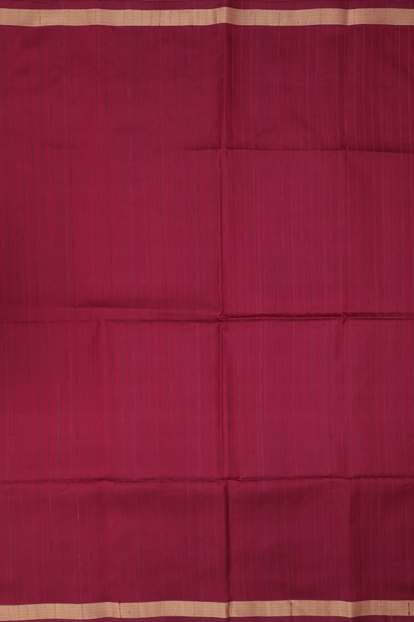 Soft Silk Saree In Maroon With Self Stripes Design