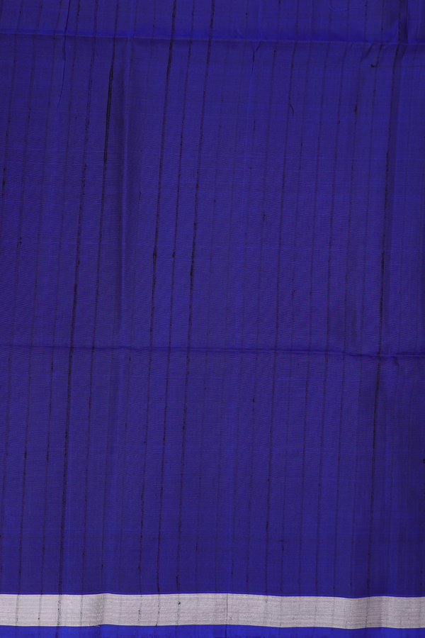 Soft Silk Saree In Royal Blue With Self Stripes Design