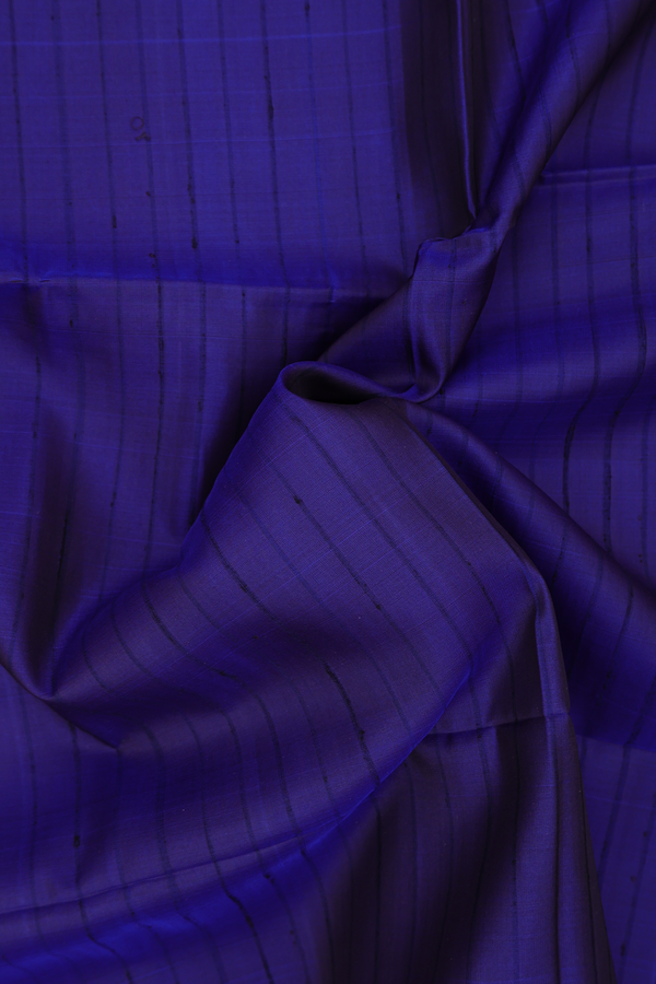 Soft Silk Saree In Royal Blue With Self Stripes Design