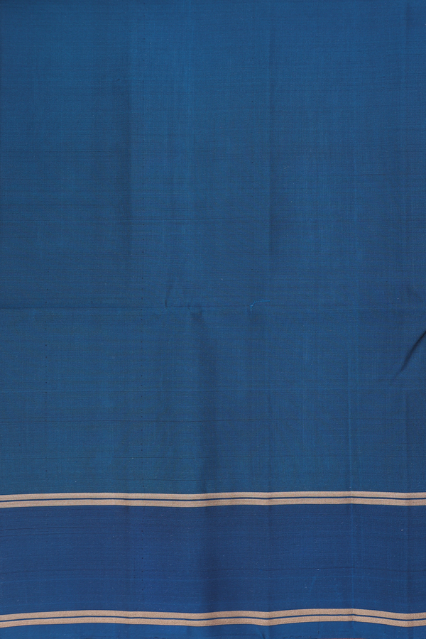 Soft Silk Saree In Blue With Floral Buttas