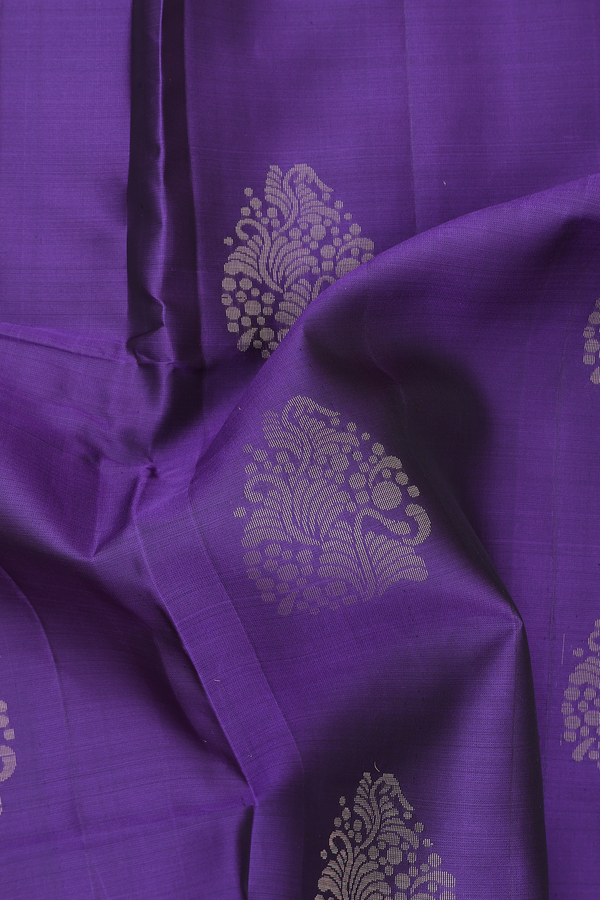 Soft Silk Saree In Blue With Zari Motifs