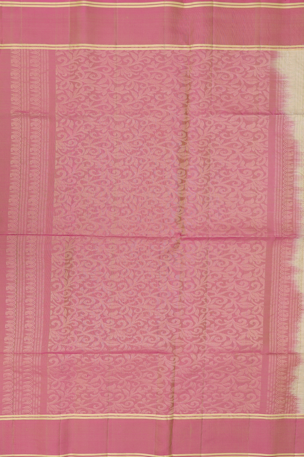 Soft Silk Saree In Pastel Khaki With Zari Motifs