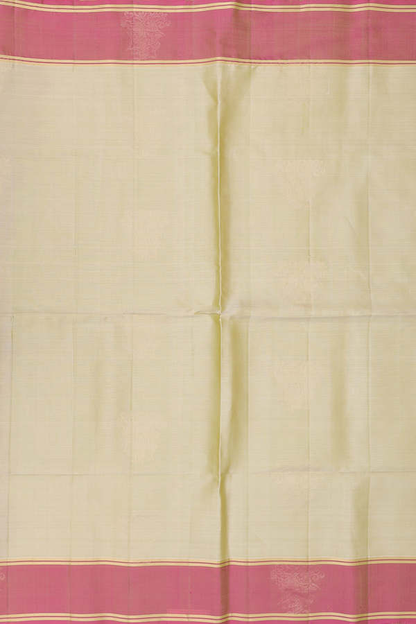 Soft Silk Saree In Pastel Khaki With Zari Motifs