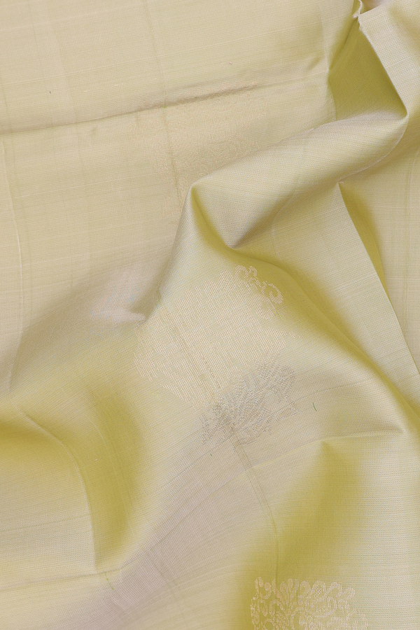 Soft Silk Saree In Pastel Khaki With Zari Motifs