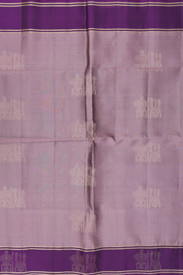 Soft Silk Saree In Dusty Brown With Zari Motifs