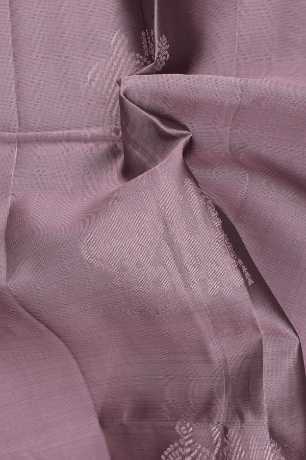 Soft Silk Saree In Dusty Brown With Zari Motifs