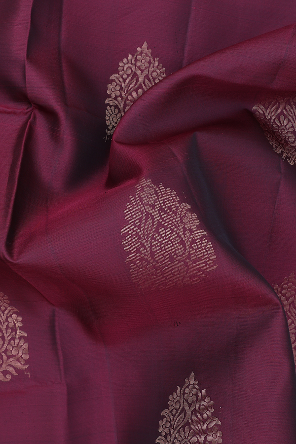 Soft Silk Saree In Maroon With Zari Motifs