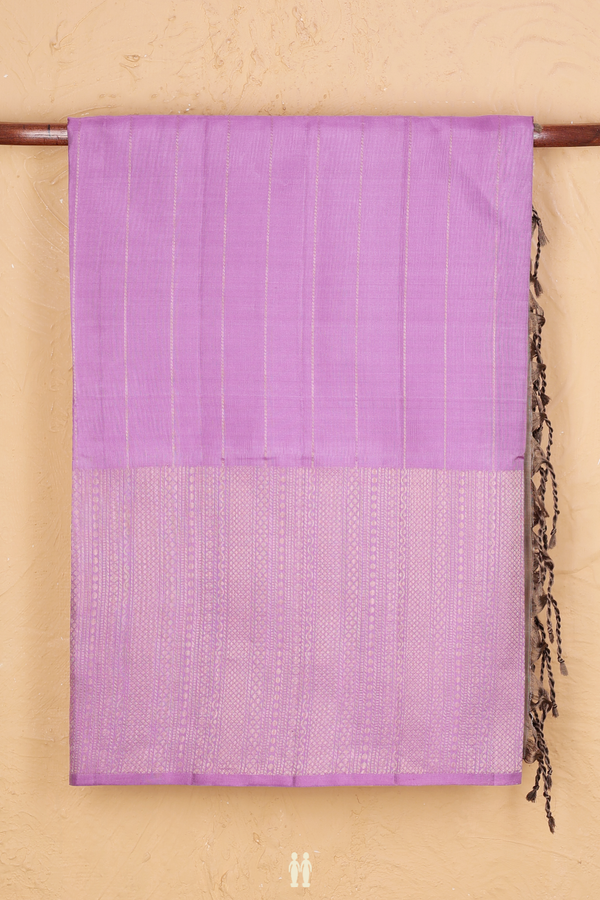 Soft Silk Saree In Lavender With Stripes Design