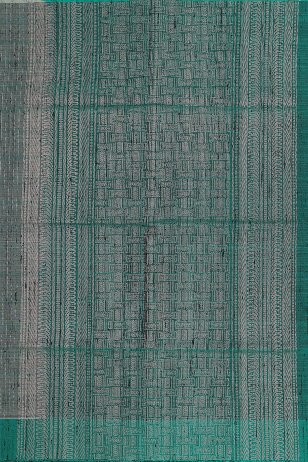 Soft Silk Saree In Green With Checks Design