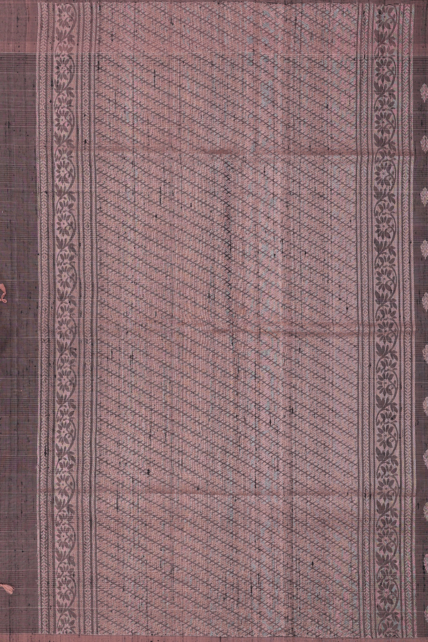 Soft Silk Saree In Brown With Checks Design