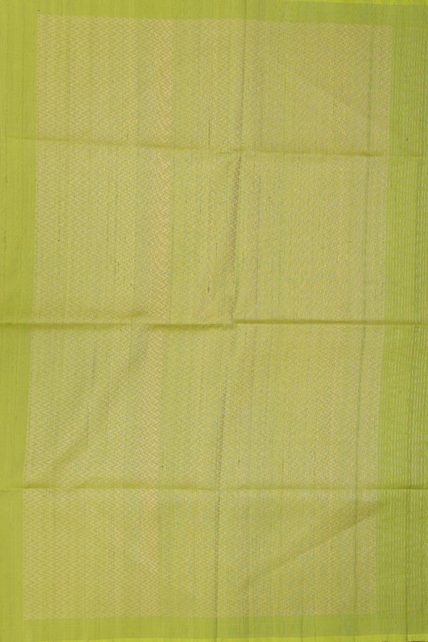 Soft Silk Saree In Parrot Green With Stripes Design