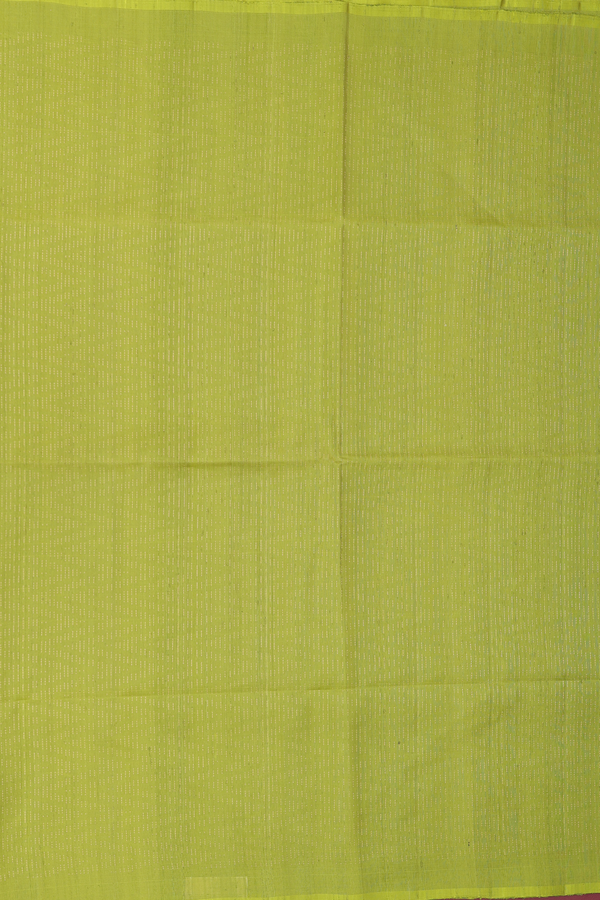 Soft Silk Saree In Parrot Green With Stripes Design