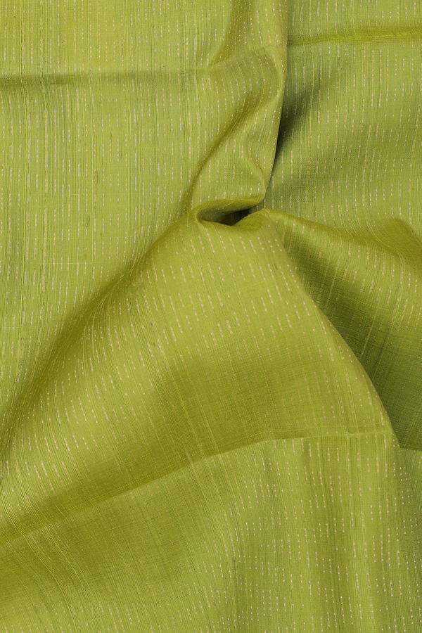 Soft Silk Saree In Parrot Green With Stripes Design