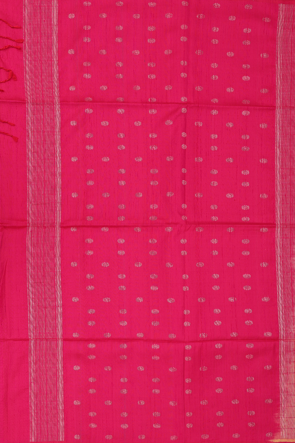 Soft Silk Saree In Yellow Along Checks With Buttas