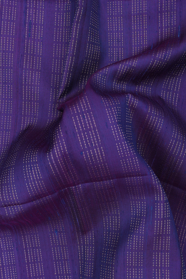 Raw Silk Saree In Dual Tone With Stripes Design