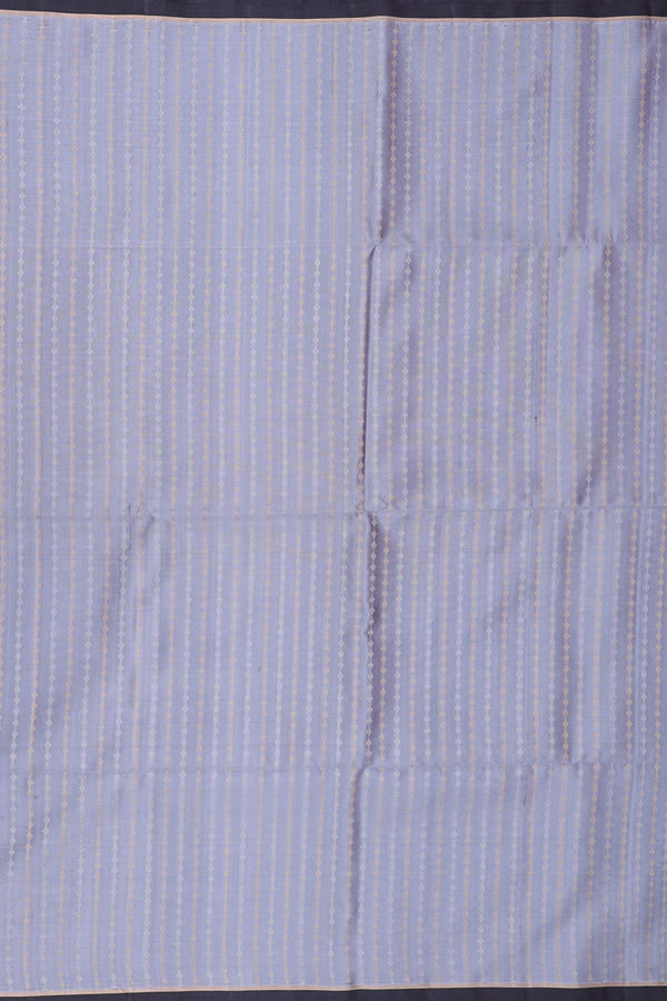 Soft Silk Saree In Grey With Stripes Design