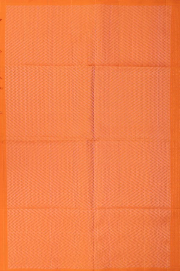 Soft Silk Saree In Orange With Stripes Design