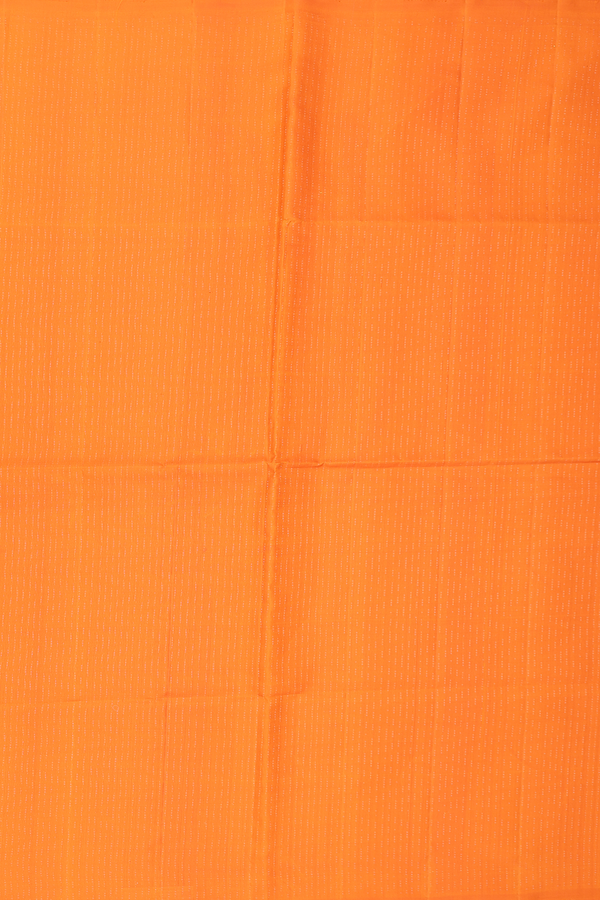 Soft Silk Saree In Orange With Stripes Design
