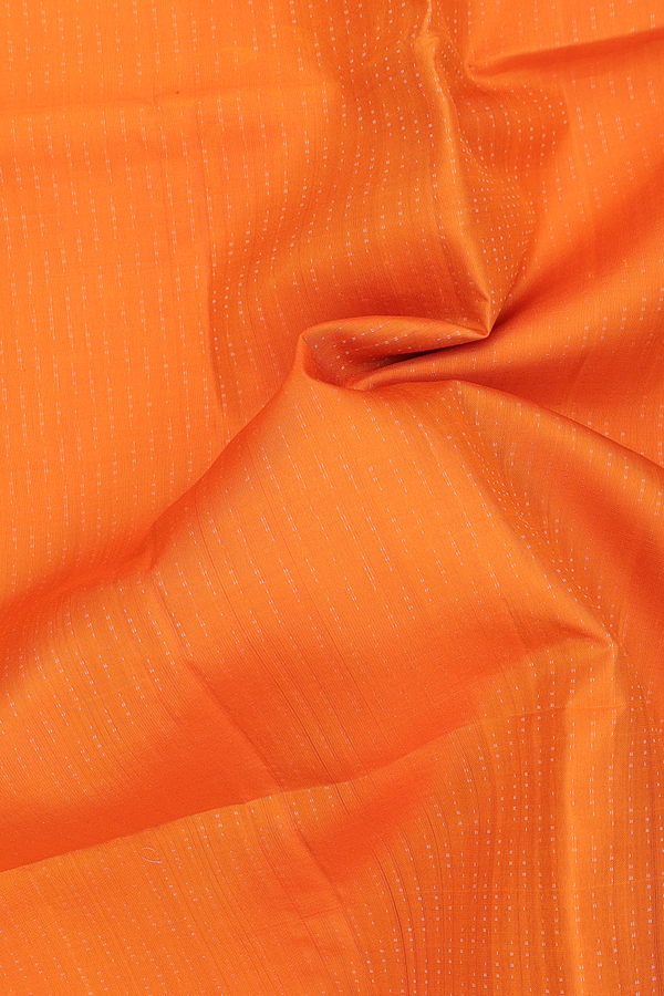 Soft Silk Saree In Orange With Stripes Design