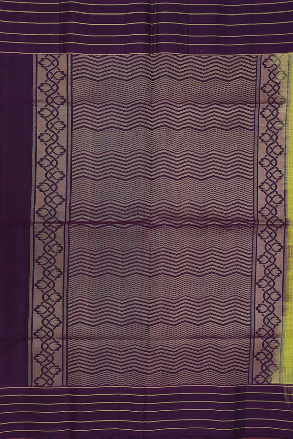 Soft Silk Saree In Pear Green With Stripes Design