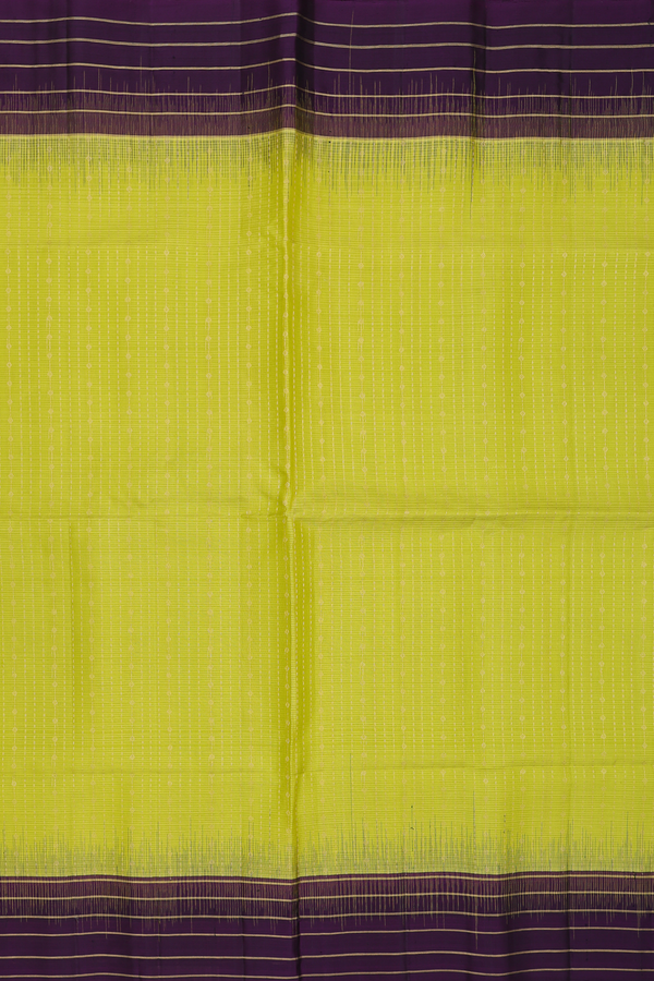 Soft Silk Saree In Pear Green With Stripes Design