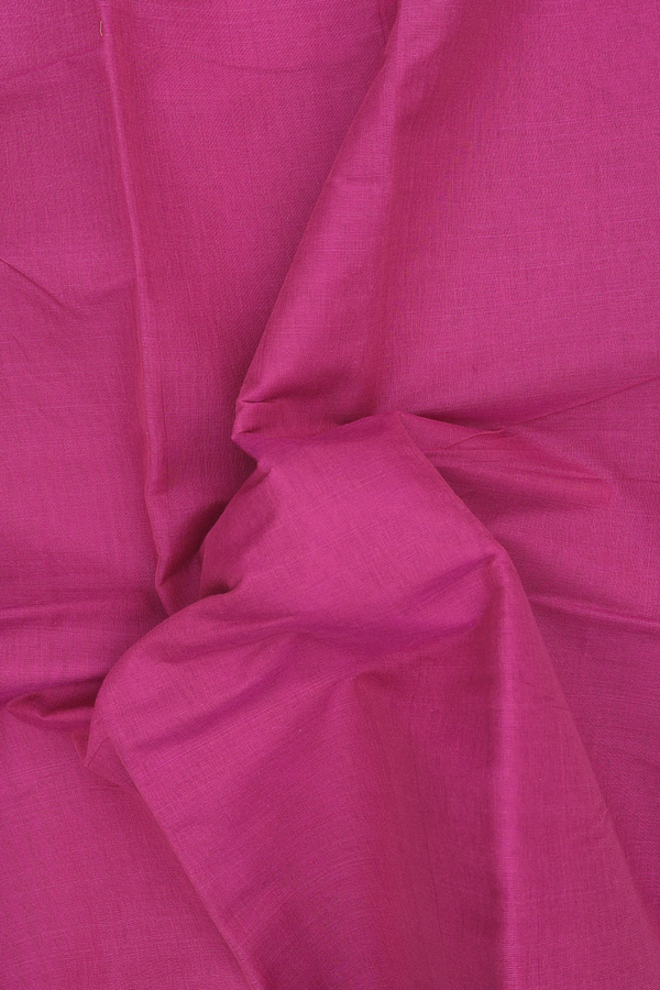 Kanchi Cotton Saree In Magenta With Zari Border