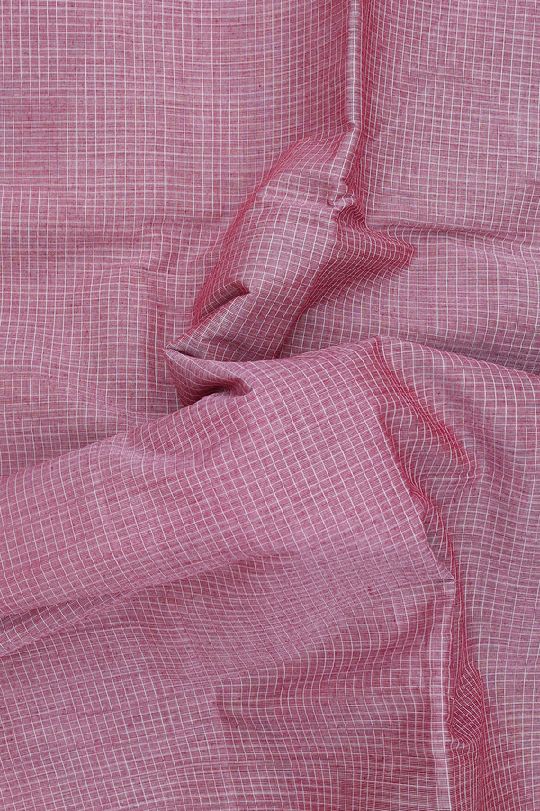 Coimbatore Cotton Saree In Dusty Rose With Checks Design