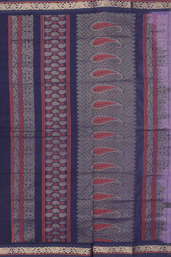 Coimbatore Cotton Saree In Light Purple With Paisley Buttas
