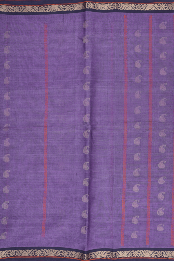 Coimbatore Cotton Saree In Light Purple With Paisley Buttas